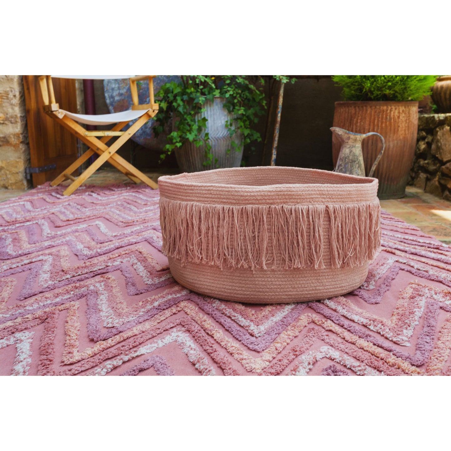 Lorena Canals Fringes Sahara nude Basket