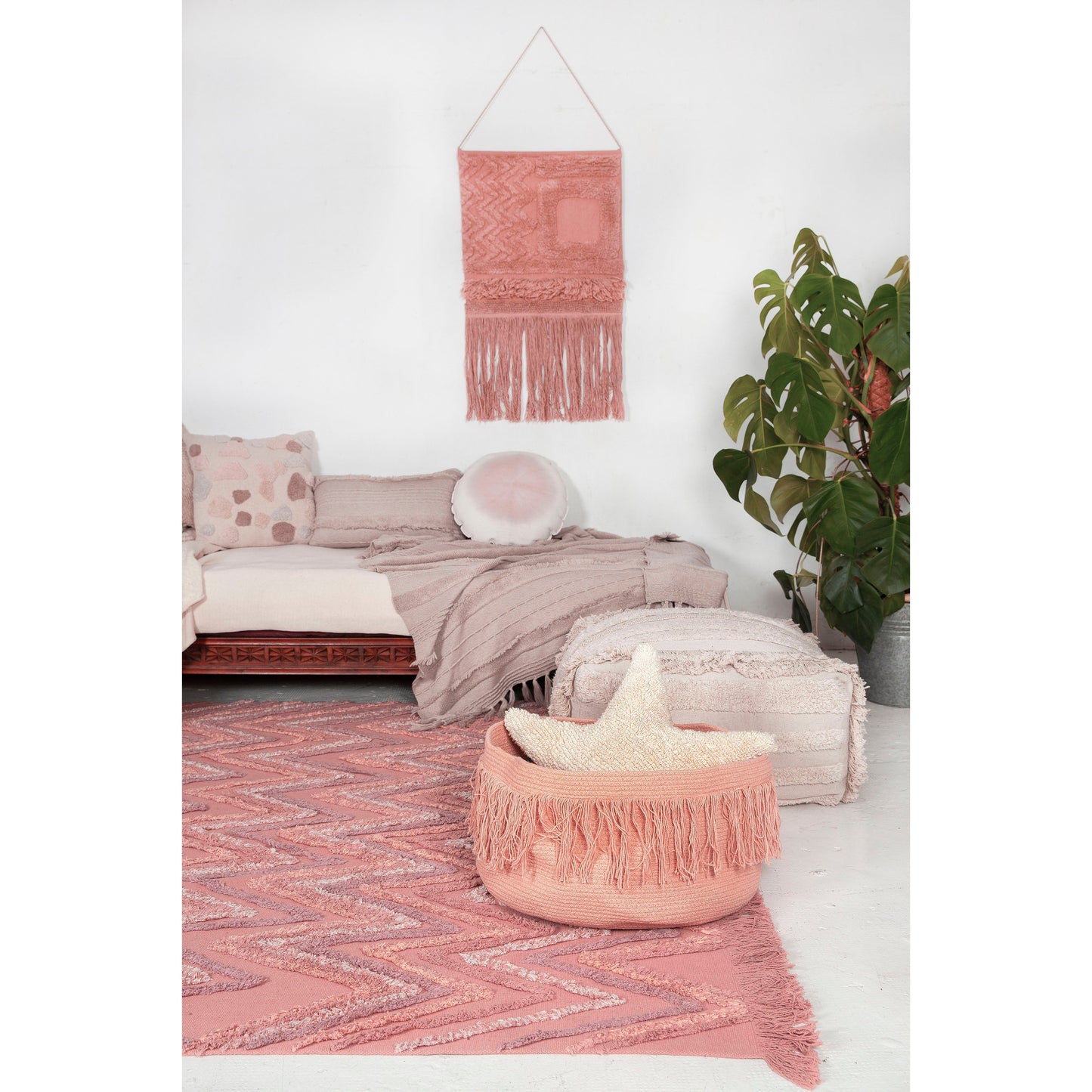 Lorena Canals Fringes Sahara nude Basket